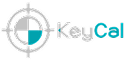Horizontal KeyCAL logo with target symbol and teal brand text